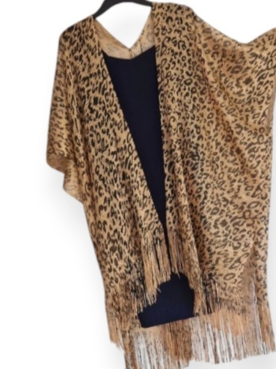 Charms & Nails Other - 💐 CHEETAH PRINT FRINGE KIMONO COVER-UP NWOT